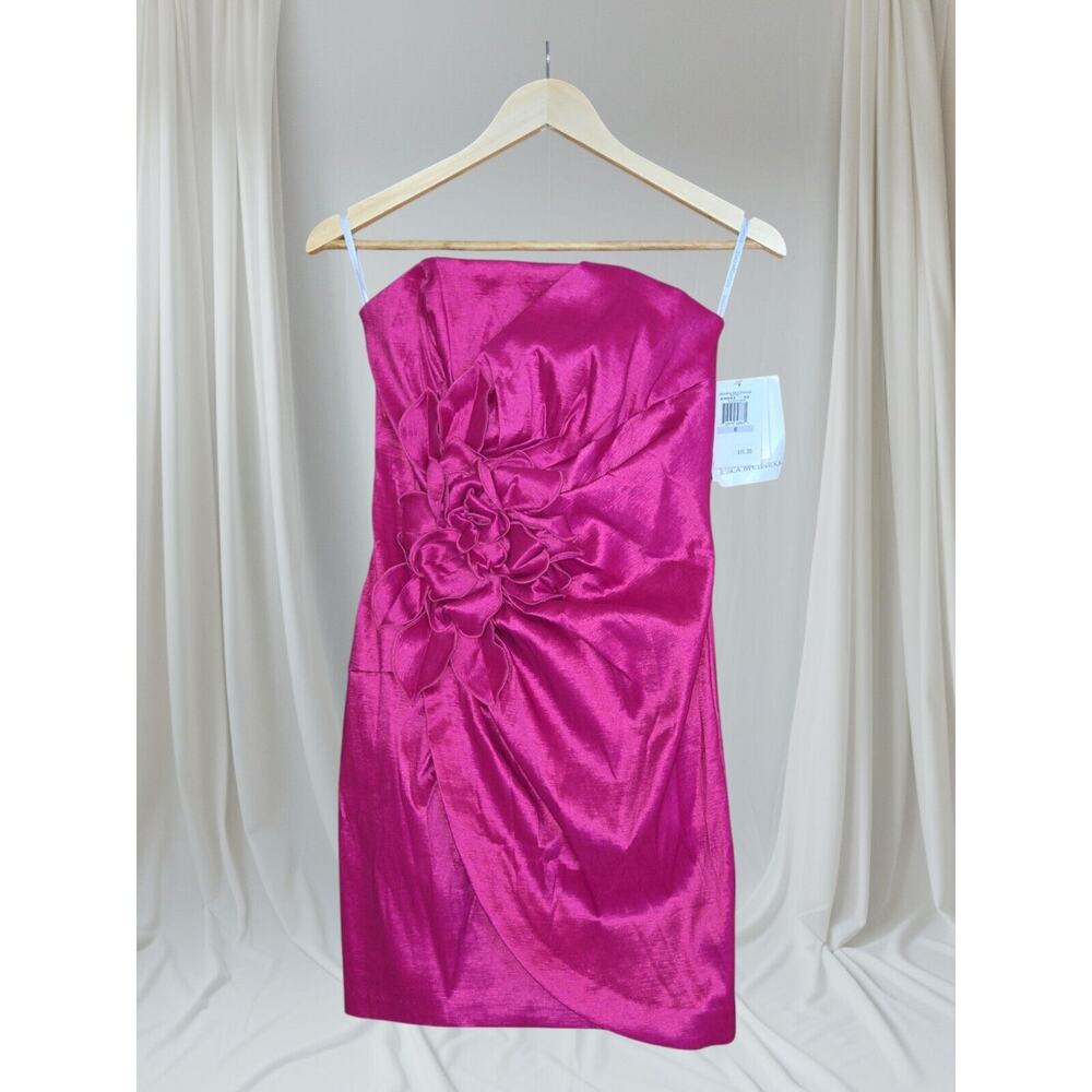 Jessica McClintock Fuchsia Strapless Dress Size 6 Pageant Party Cocktail